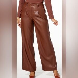 NWOT House of Harlow 1960 Vegan Leather Wide-Leg Pants